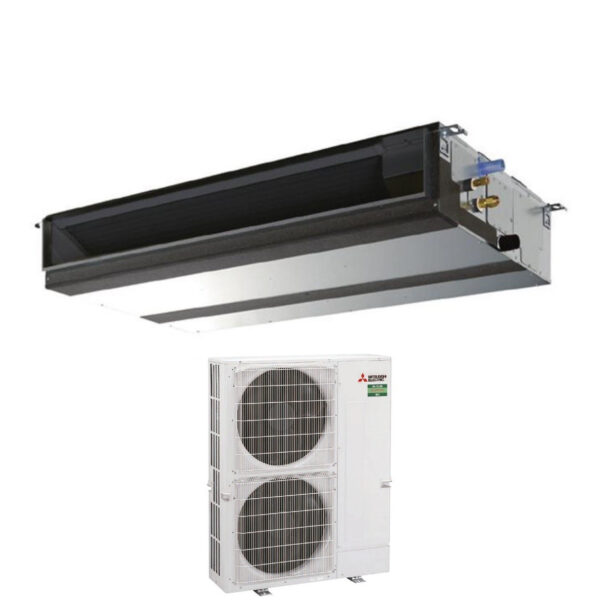Mitsubishi Electric kanaal-airconditioner, kanaal-omvormer, vaste opvoerhoogte 42.000 Btu PEAD-M125JA + PUZ-ZM125VKA, enkele fase R-32, wifi optioneel