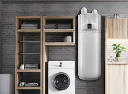 Efficiënte Warmtepomp Boiler OneClima AQUATHERMICA COMPACT 150L Gas R513A - Stijlvolle en compacte oplossing.