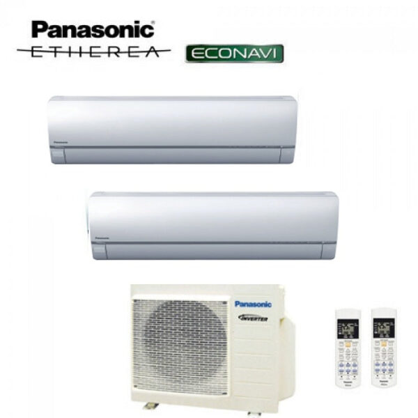 Klimaatapparaat Panasonic Dual Split Inverter Serie Etherea Silver 9+12 met CU-2Z50TBE R-32 Geïntegreerde Wi-Fi Kleur Zilver 9000+12000