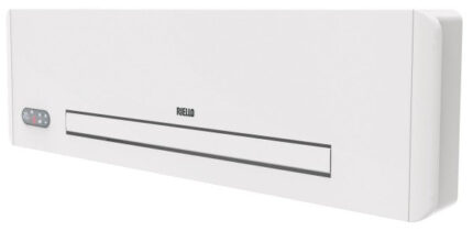 Moderne wandventilatorconvector van Riello Design Wall 17 met afstandsbediening - 1,65 kW