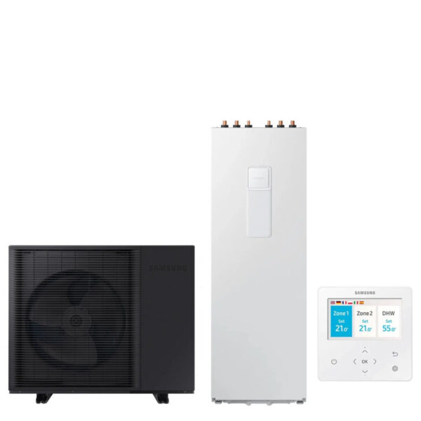 Samsung ClimateHub warmtepomp met geïntegreerde Wi-Fi en boiler van 200 liter R290.