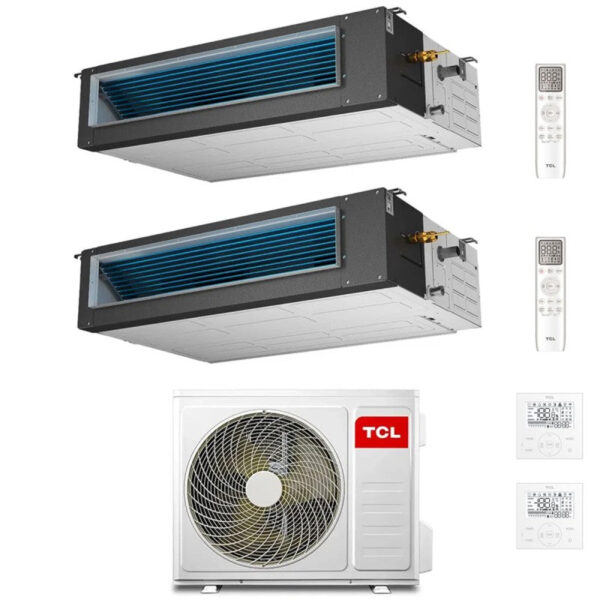 TCL Kanalisabele Dual Split 12+12 met MT2730 R-32 Wi-Fi optioneel met inbegrepen bediening