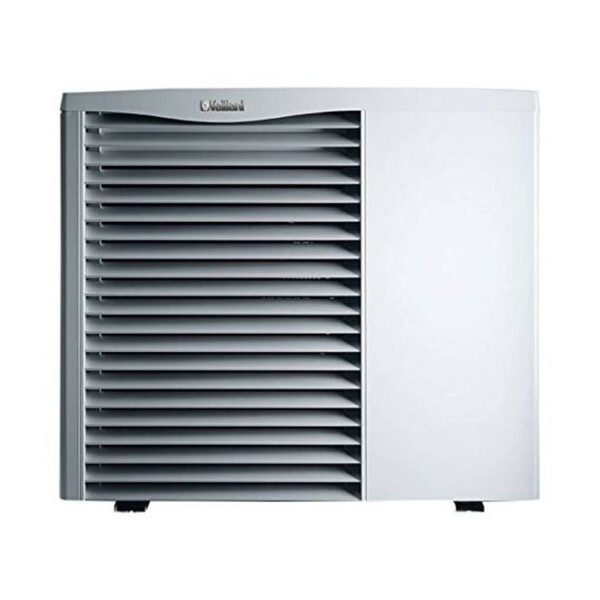 Efficiënte Vaillant aroTHERM 5 kW warmtepomp met monobloc ontwerp, R410a gas, A++A+ energielabel.