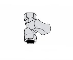 Vaillant Rechtstopkraan voor gasaansluiting 009299 - Chroom gasaansluitingskraan met hendel en aansluiting.