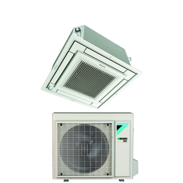 Daikin Fully Flat Cassette Airconditioner 21000 BTU FFA60A9 R-32 Wi-Fi Optioneel met wit rooster inbegrepen Klasse A+/A+ - Italiaanse garantie