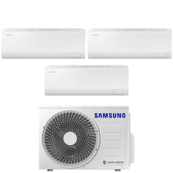 Proef Split Inverter Airconditioner Samsung CEBU Serie 7000+7000+7000 btu met AJ052TXJ3KG A+++ Wi-Fi 7+7+7 - NIEUW