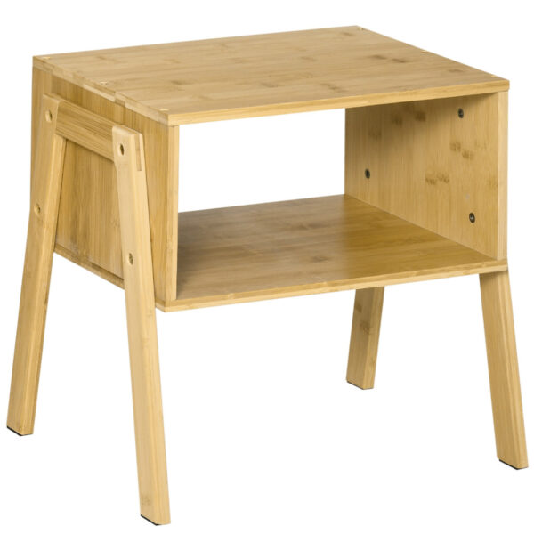 EasyComfort comfortabele multifunctionele salontafel in bamboe, open design, 43x32,5x42cm