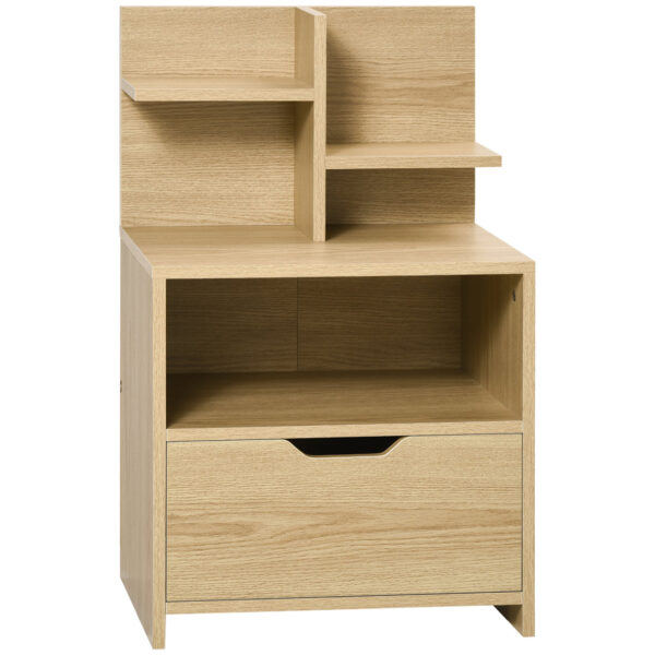 Easycomfort Comodino met 2 open touwen en cassette voor bed en woonkamer, 45x35x73 cm