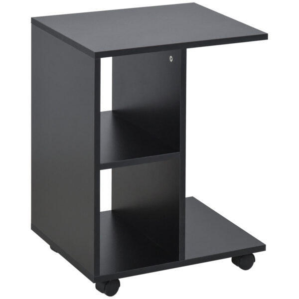 Easycomfort Living Tafel tot C met 2 open touw en 4 wielen, 45x35x58 cm, zwart