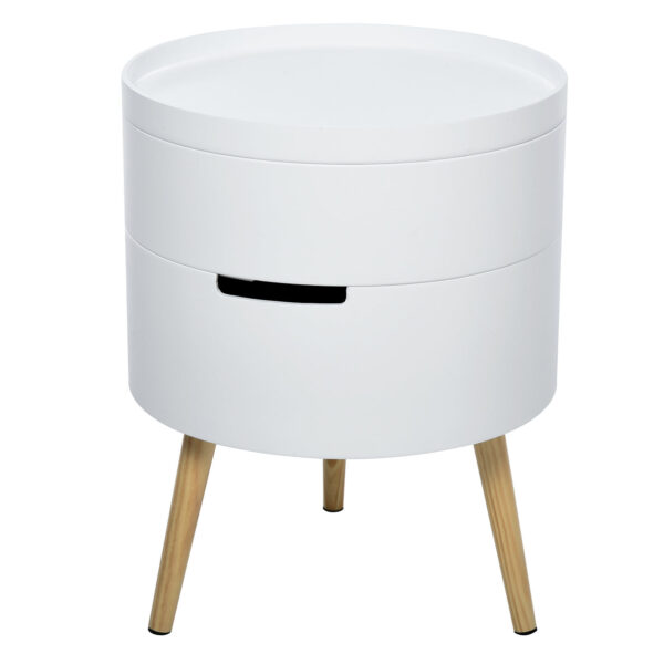 Ronde salontafel Easycomfort, 3 elementen met draaibare opening, uit draagbare kom, zonder hout, ?38 x 48,3 cm