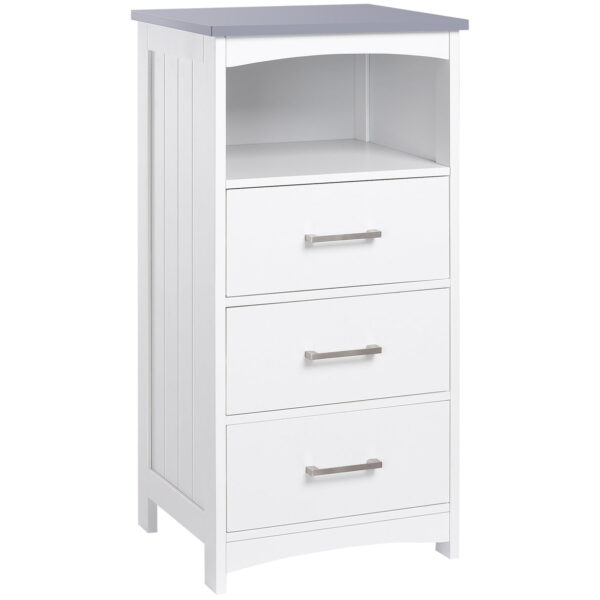 EasyComfort Bathroom furniture with open safe and 3 MDF cassettes, 40x33x80cm, White