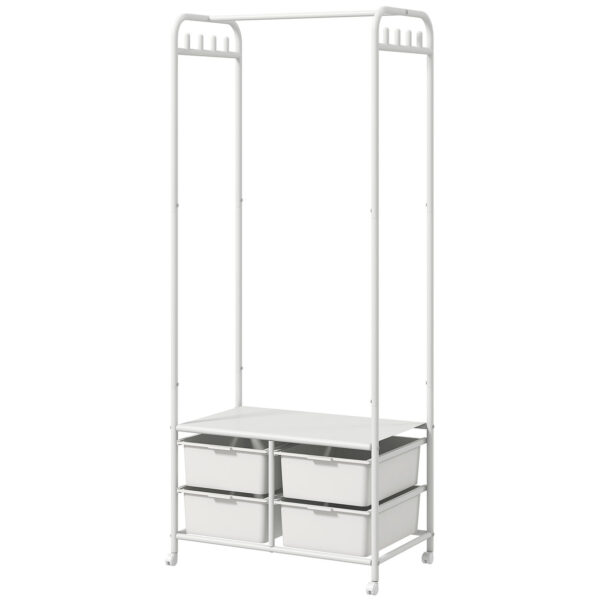 Easycomfort Stand Appendable with Shoe with 4 Cars and 8 Gloves, in Steel and Plastic, 63x37x153 cm, White