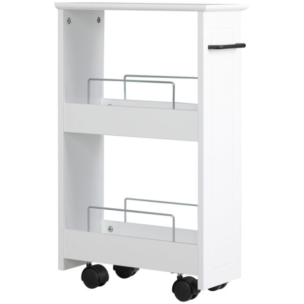 Easycomfort Wheel Saving Multi-Usage MDF Wood and Wheel, 42.5x20.3x66.7cm, White