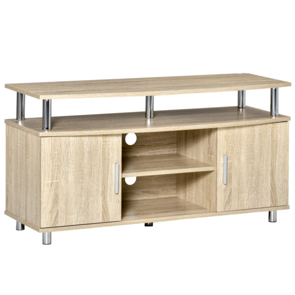 Easycomfort Mobiele TV Modern met 2 Ripples, Passacavi Fours en 2 Kasten in MDF 105x40x55cm - Quercia