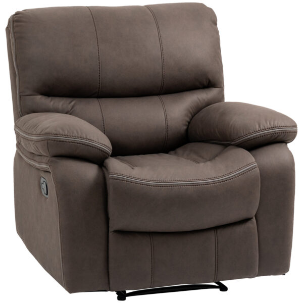Easycomfort Relaxstoel met handgreep en schoenel, 97x90x96cm, bruin