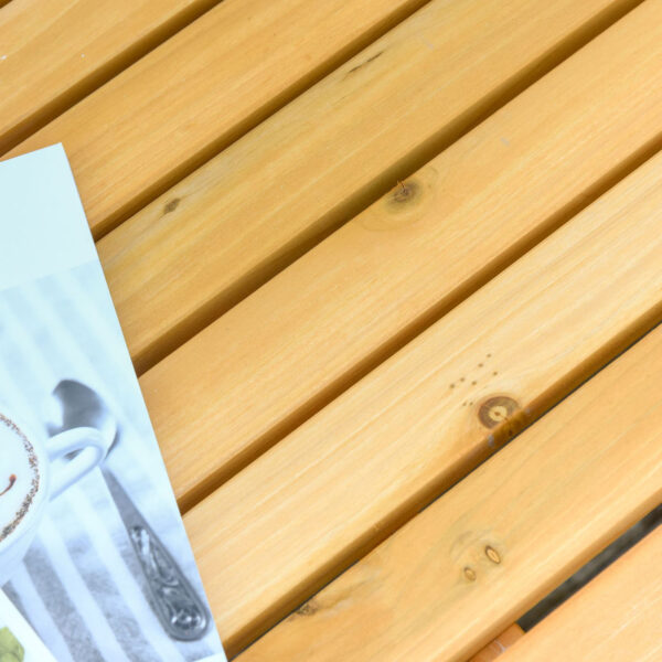 EASYCOMFORT Rocking Bench for Garden and Terrace for 2 People with Armrests, 124x76x95cm Natural Wood