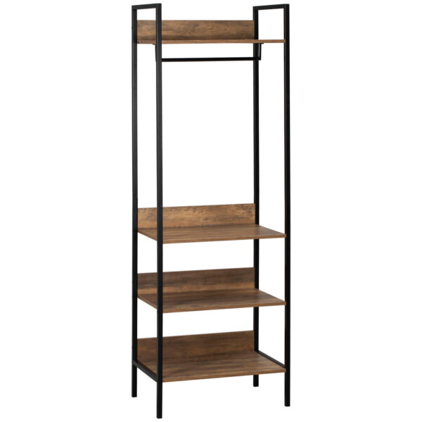 Easycomfort Land Appliances with 1 Stain and 4 Rope Opened in Truciolate and Steel, 60x40x180 cm, Brown