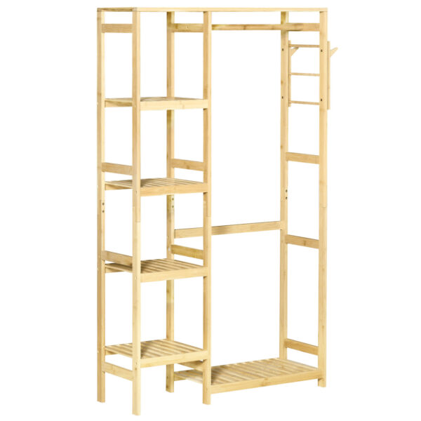 Easycomfort Bamboo Wood Ground Appliances, Accessories with Lateral Sleeves for Entrance and Bedroom, 90x30x155cm