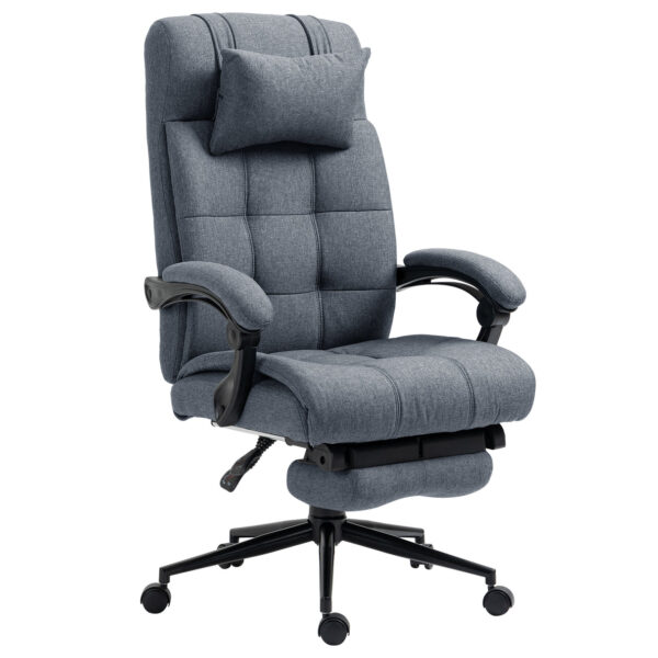 Easycomfort verstelbare ergonomische bureaustoel, richtstoel met hoge rugleuning, bureaustoel met riem en riem, 66x76x112-120cm, grijs