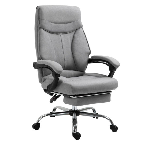 Easycomfort ergonomische bureaustoel met schakelaar, Bureaustoel met wiel, intrekbare en verstelbare randen 135°, verstelbare hoogte, grijs