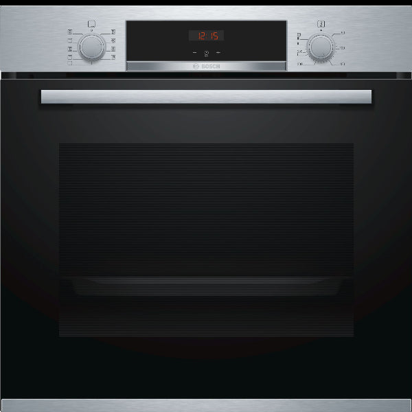 Bosch Geventileerde Elektrische Oven HBA534BS0 71 Liter Klasse A (A59,5xL59,4xP54,8) EcoClean Koken HotAir 3D Inox
