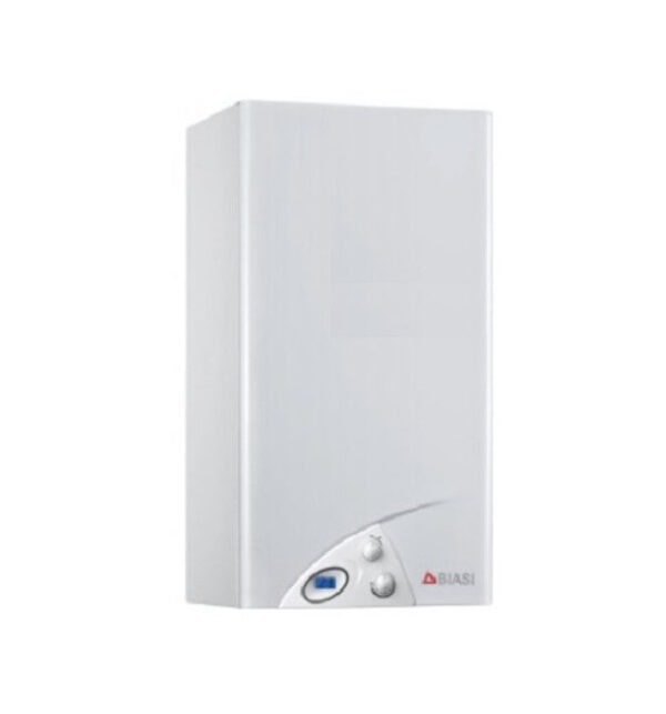 Waterverwarmer Gaswaterverwarmer Afgesloten kamer Biasi mod. 14S compleet met rookgasafvoerkit