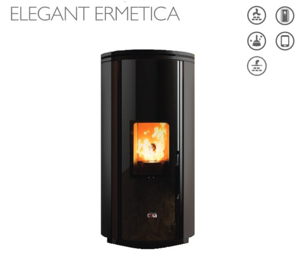 Anselmo Cola Extraflame Pellet Stove Model ELEGANT HERMETIC 8.5 kW Available in Various Colors