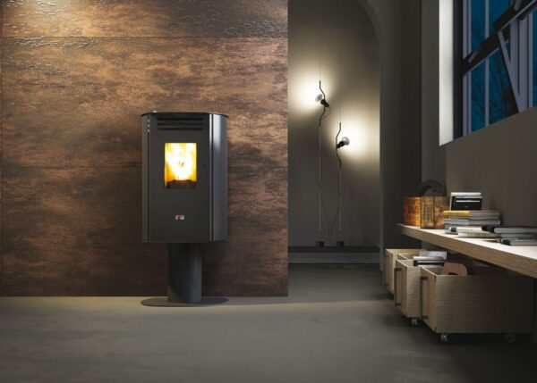 Anselmo Cola pellet stove mod. VISION HR 6.33 kW Wi-Fi various colors available - NEW optional Corten pedestal