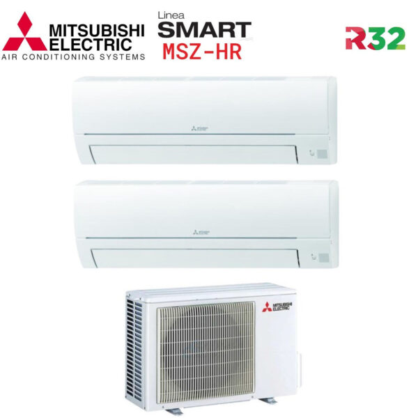 GELEGENHEDEN Airconditioner Dual Split Mitsubishi Electric serie SMART MSZ HR 9000+12000 met MXZ-2HA40VF Gas R-32 Wi-Fi Optioneel 9+12 - NOVITA'