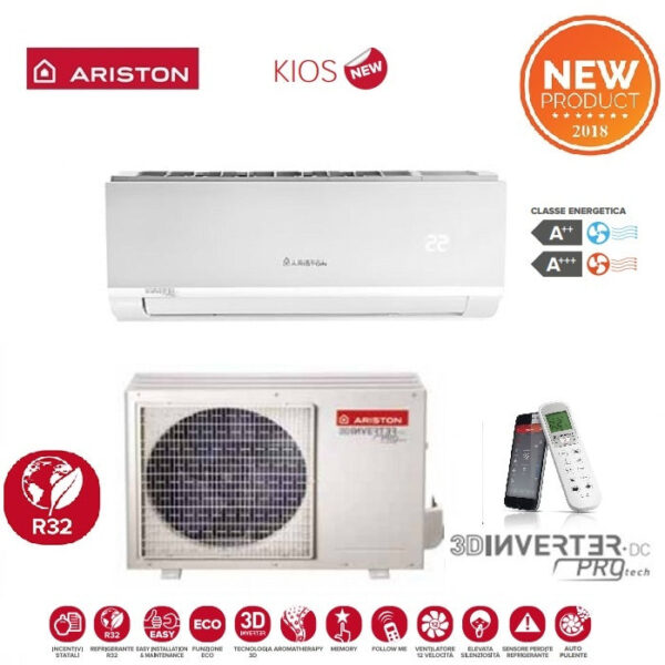 Airconditioner ARISTON INVERTER serie KIOS 9000 BTU 25 MUD6 R-32 Wi-Fi OPTIONEEL