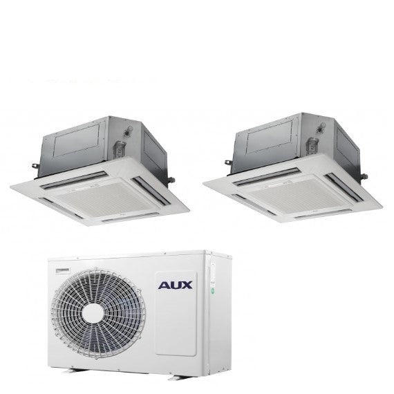 Airco Aux Dubbel Split in Cassetta 12+12 met AM3-H24 R-410 12000+12000