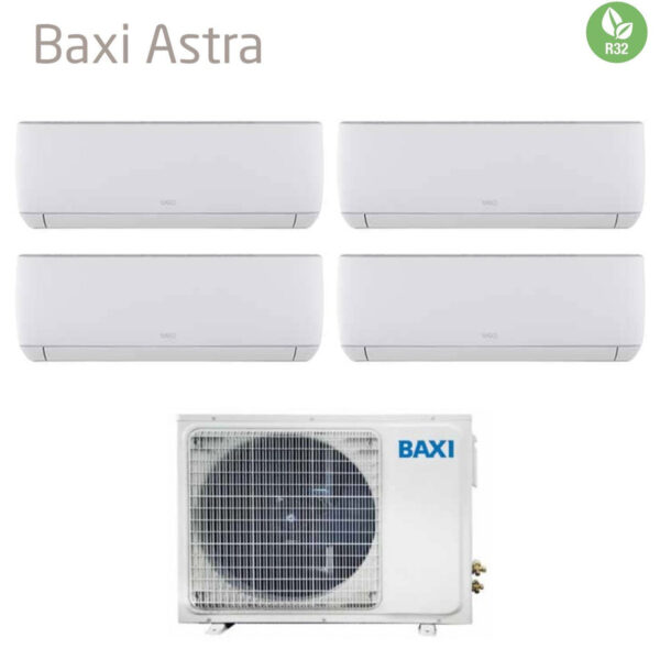 Baxi Quadri Split Inverter Airconditioner Astra Serie 7+9+9+12 met LSGT100-4M R-32 Wi-Fi Optioneel 7000+9000+9000+12000 - Nieuw