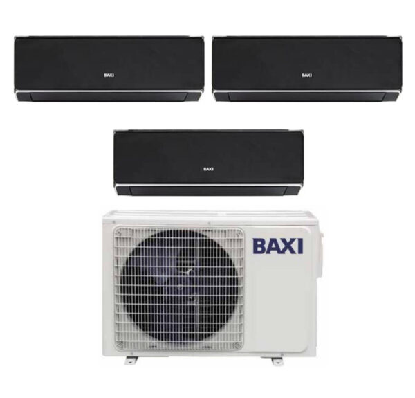 Baxi Trial Split Inverter Airconditioner Serie HALO ZWART 9+9+12 met LSGT70-3M R-32 Geïntegreerde Wi-Fi 9000+9000+12000