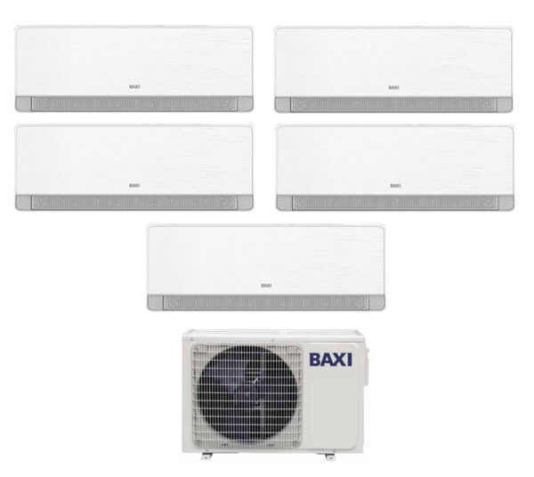 Penta Split Baxi Zij-airconditioner 9+9+12+12+12 met LSGT125-5M R-32 Wi-Fi Geïntegreerd
