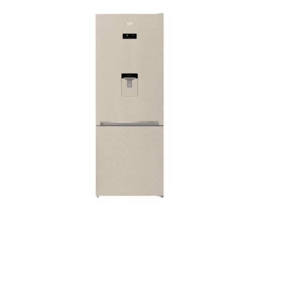Beko Total No Frost gecombineerde koelkast RCNE560E40DBN (A192xL70xP74.5) Klasse E 510 liter champagnekleur NeoFrost Dual Cooling ProSmart Inverter Compressor Melkcompartiment