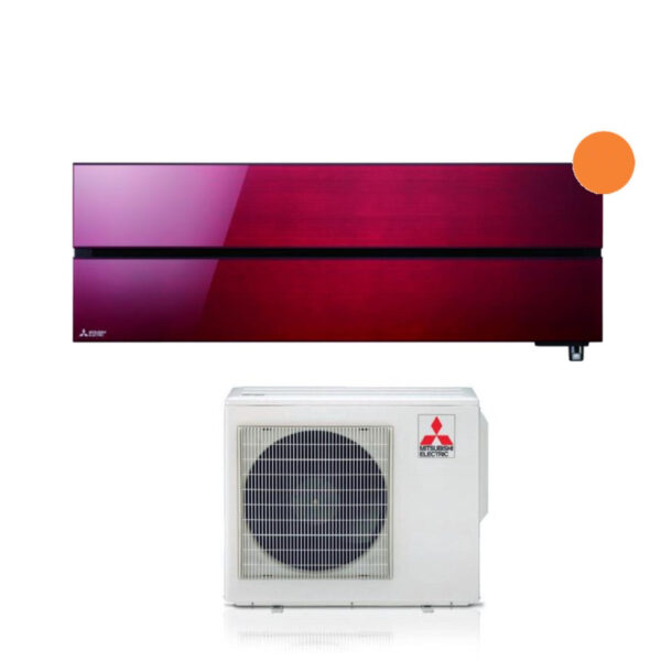 Mitsubishi Electric Inverter Airconditioner Kirigamine Style-serie 9000 Btu MSZ-LN25VGR Robijnrood R-32 Geïntegreerde Wi-Fi Klasse A+++ Rood