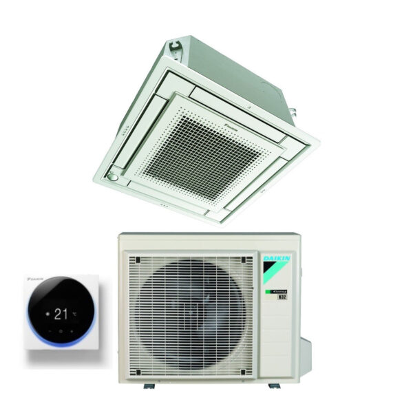 Daikin Fully Flat Cassette Airconditioner 9000 Btu FFA25A9 R-32 Wi-Fi Optioneel met rooster opgenomen Klasse A++/A+ - Italiaanse garantie