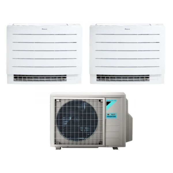 Daikin Floor Air Conditioner Double Split Series PERFERA FVXM-A 12+12 with 2MXM50A R-32 Wi-Fi Integrated 12000+12000 With Infrared Telecommunication Included Italian Guarantee