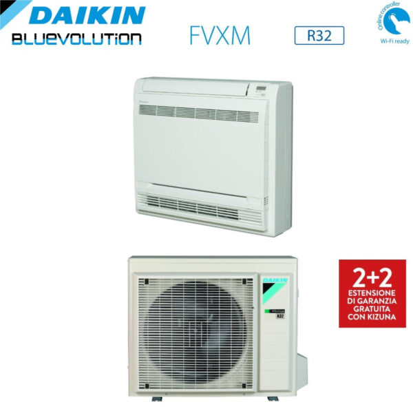Daikin Bluevolution Floor-Mounted Air Conditioner 9000 BTU FVXM25F R-32 Wi-Fi Optional Infrared Remote Control Included - Italian Warranty
