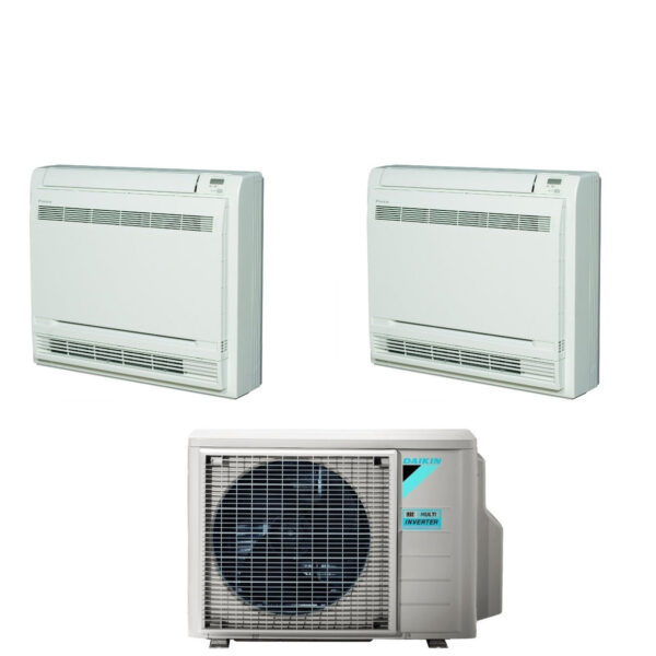 Daikin Bluevolution Floor-standing Dual Split Inverter Air Conditioner FVXM-F 9+12 series with 2MXM50A R-32 Optional Wi-Fi With Infrared Remote Control Included 9000+12000 Italian Warranty