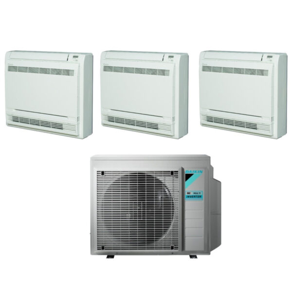 Daikin Bluevolution Floor-Mounted Air Conditioner Trial Split Inverter FVXM-F 9+9+9 series with 3MXM68N R-32 Optional Wi-Fi With Infrared Remote Control Included 9000+9000