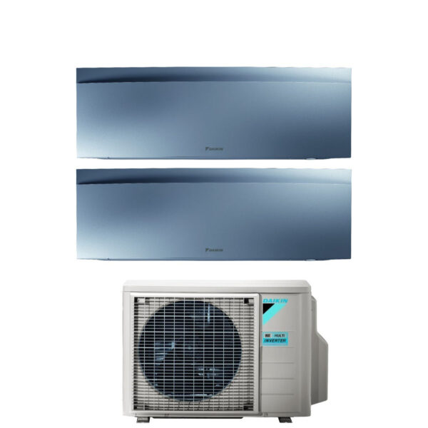 Air Conditioner Daikin Bluevolution Dual Split Inverter Series EMURA SILVER III 12+15 with 2MXM68N R-32 Wi-Fi Integrated 12000+15000 Color Silver - Italian Guarantee