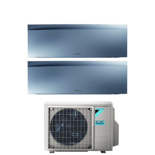 Daikin Bluevolution Dual Split Inverter Airconditioner EMURA SILVER III 9+12 serie met 2MXM40A R-32 Geïntegreerde Wi-Fi 9000+12000 Zilverkleur Italiaanse garantie