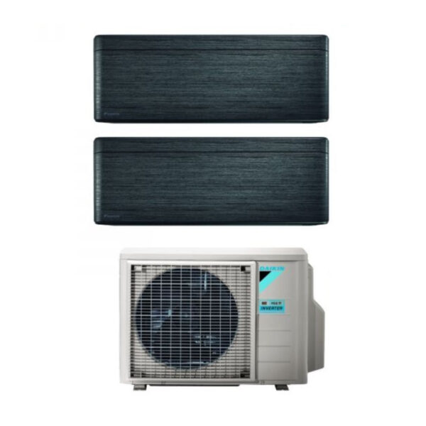 Daikin Bluevolution Dual Split Inverter Airconditioner STIJLVOL ECHT ZWART HOUT 9+9 serie met 2MXM50A R-32 Geïntegreerde Wi-Fi 9000+9000 Zwarte Houtkleur Italiaanse Garantie