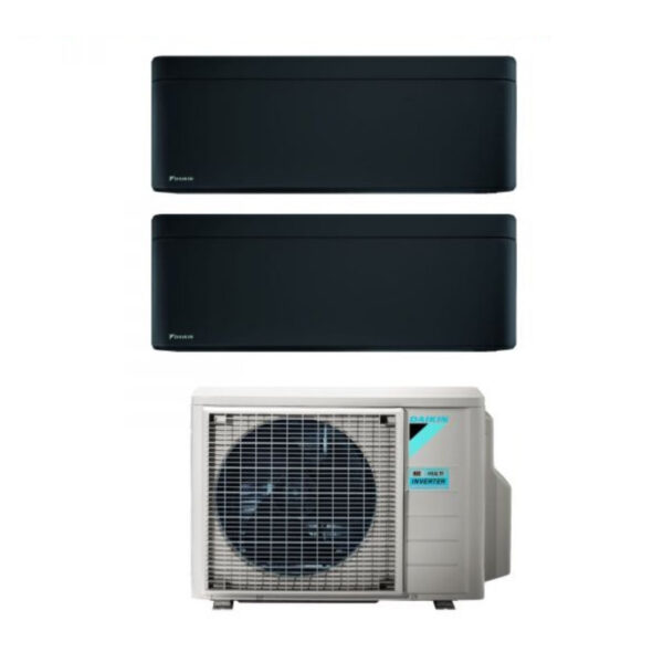 Daikin Bluevolution Dual Split Inverter Airconditioner STIJLVOL ZWART 9+12 serie met 2MXM50A R-32 Geïntegreerde Wi-Fi 9000+12000 Zwarte kleur Italiaanse garantie