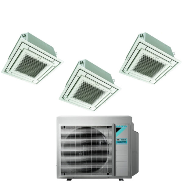 Daikin Bluevolution Inverter Trial Split Cassette Airconditioning FFA-A 9+9+12 met 3MXM52N R-32 Wi-Fi Optioneel met wit rooster inclusief 9000+9000+12000 - Italiaanse garantie