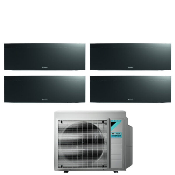 Air conditioner Daikin Bluevolution Quaders Split Inverter Series EMURA BLACK III 7+7+7+12 with 4MXM68N R-32 Wi-Fi Integrated 7000+7000+12000 Color Black - Italian Guarantee
