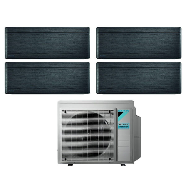 Daikin Bluevolution Airconditioner Split Inverter Panelen STIJLVOL ECHT ZWART HOUT serie 12+12+12+12+12 met 4MXM80N R-32 Geïntegreerde Wi-Fi 12000+12000+12000 Zwarte Houtkleur - Italiaanse Garantie