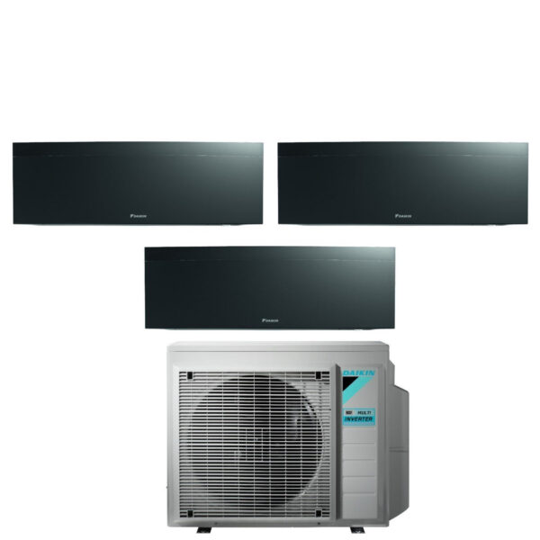Daikin Bluevolution Trial Split Inverter Airconditioner EMURA BLACK III 7+9+15 serie met 3MXM68N R-32 Geïntegreerde Wi-Fi 7000+9000+15000 Zwarte Kleur - Italiaanse Garantie