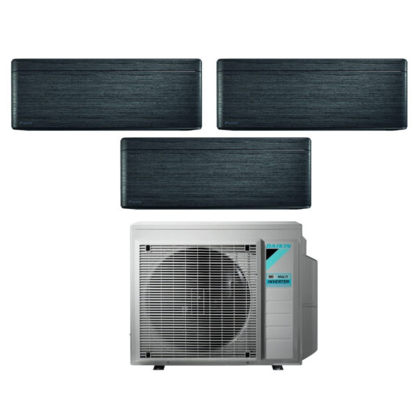 Daikin Bluevolution Trial Split Inverter Airconditioner STIJLVOL ECHT ZWART HOUT 9+12+12 serie met 3MXM68N R-32 Geïntegreerde Wi-Fi 9000+12000+12000 Zwarte Houtkleur - Italiaanse Garantie